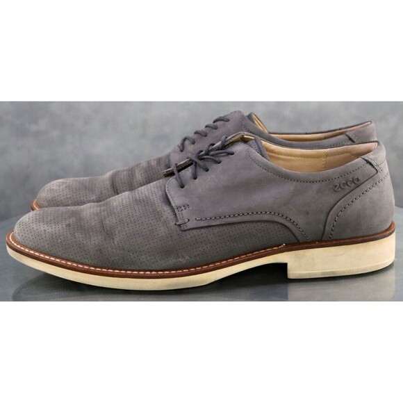 ECCO Men\'s Dress Shoes Size EU 47 US 13-13.5 Perforated Leather Gray main image 8